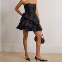 Daybreak Strapless Ruched Taffeta Mini Dress