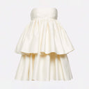 Tiered Duchesse Satin Mini Dress